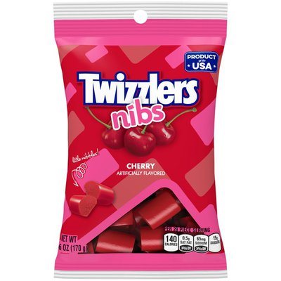 TWIZZLER PEG CHERRY NIBS 6OZ