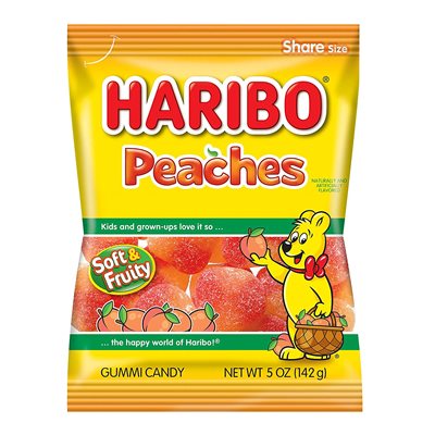 HARIBO PEG PEACHS 5OZ EA