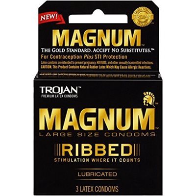 TROJAN MAGNUM RIBBED 3PK