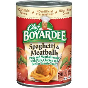 CHEF BOYARDEE SPAGHETTI W / MEATBALL 15OZ