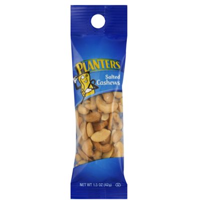 PLANTERS SALT CASHEW TUBES 18CT