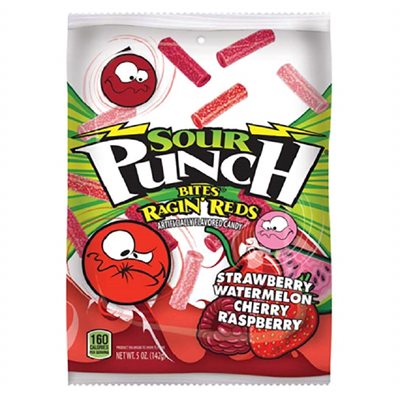 SOUR PUNCH BITES PEG RAGIN' REDS 5OZ