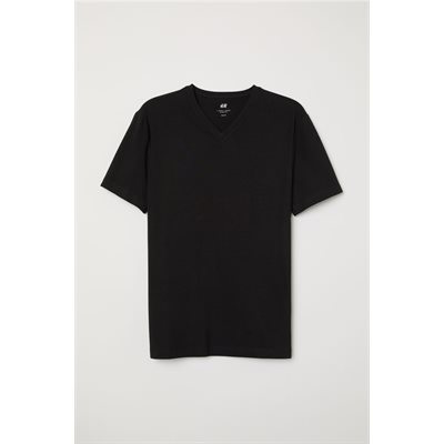 T-SHIRT BLACK V-NECK 3XL 6CT