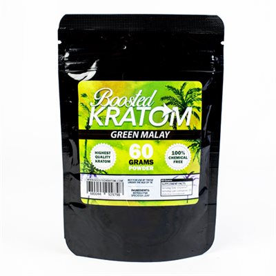 BOOSTED KRATOM 60G POWDER GREEN MALAY EA