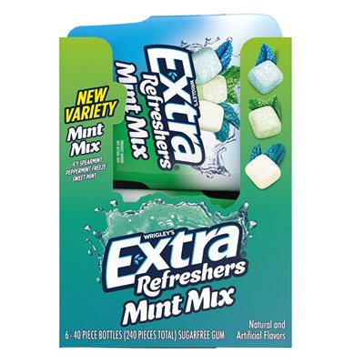 EXTRA REFRESHERS MINT MIX 40PCS 6CT