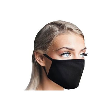 FACE MASKS BLACK FABRIC 12CT