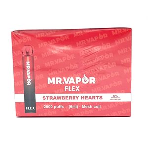 !MR VAPOR FLEXX 5% STRAWBERRY HEARTS 10CT