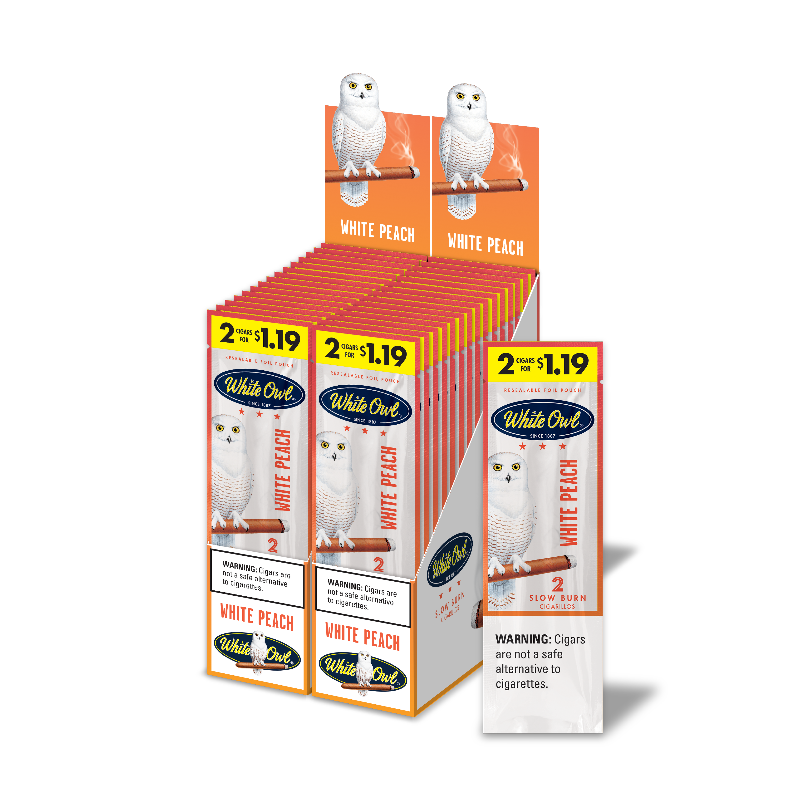 WHITE OWL FF WHITE PEACH 2PK / 1.19