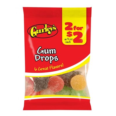 GURLEY'S 2 / $2 GUM DROPS 4OZ / 12CT