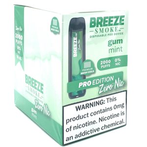 BREEZE PRO ZERO NIC- SPEARMINT (GUM MINT) 10CT