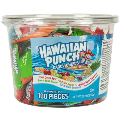 HAWAIIAN PUNCH CHEWS 100CT TUB