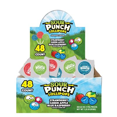 SOUR PUNCH LOLLIPOP 48CT