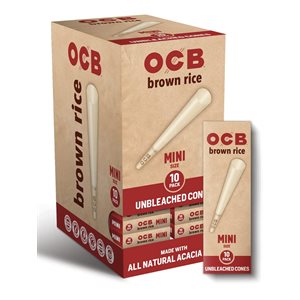 OCB BROWN RICE CONE MINI 10PK 24CT