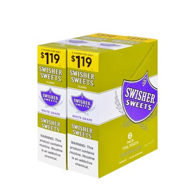 SWISHER CIG WHITE GRAPE 2PK / 1.19