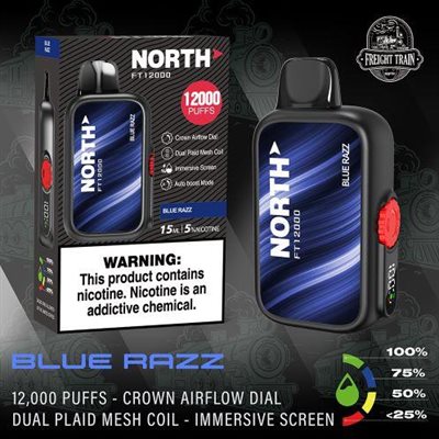 NORTH BLUE RAZZ 12000 PUFF 10CT