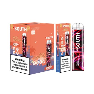 SOUTH PEACH RASPBERRY 3000 PUFF 10CT