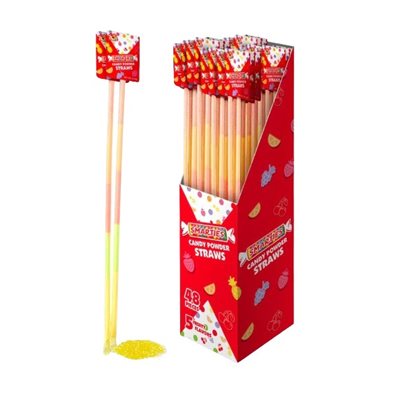 SMARTIES CANDY POWDER STRAWS .37OZ / 48CT