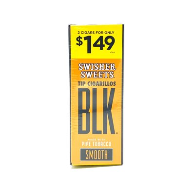 SWISHER BLK SMOOTH 2PK / 1.49 15CT