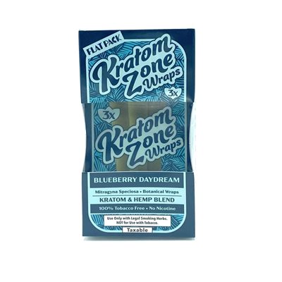 KRATOM ZONE WRAPS BLUEBERRY DAYDREAM 15 / 3PK